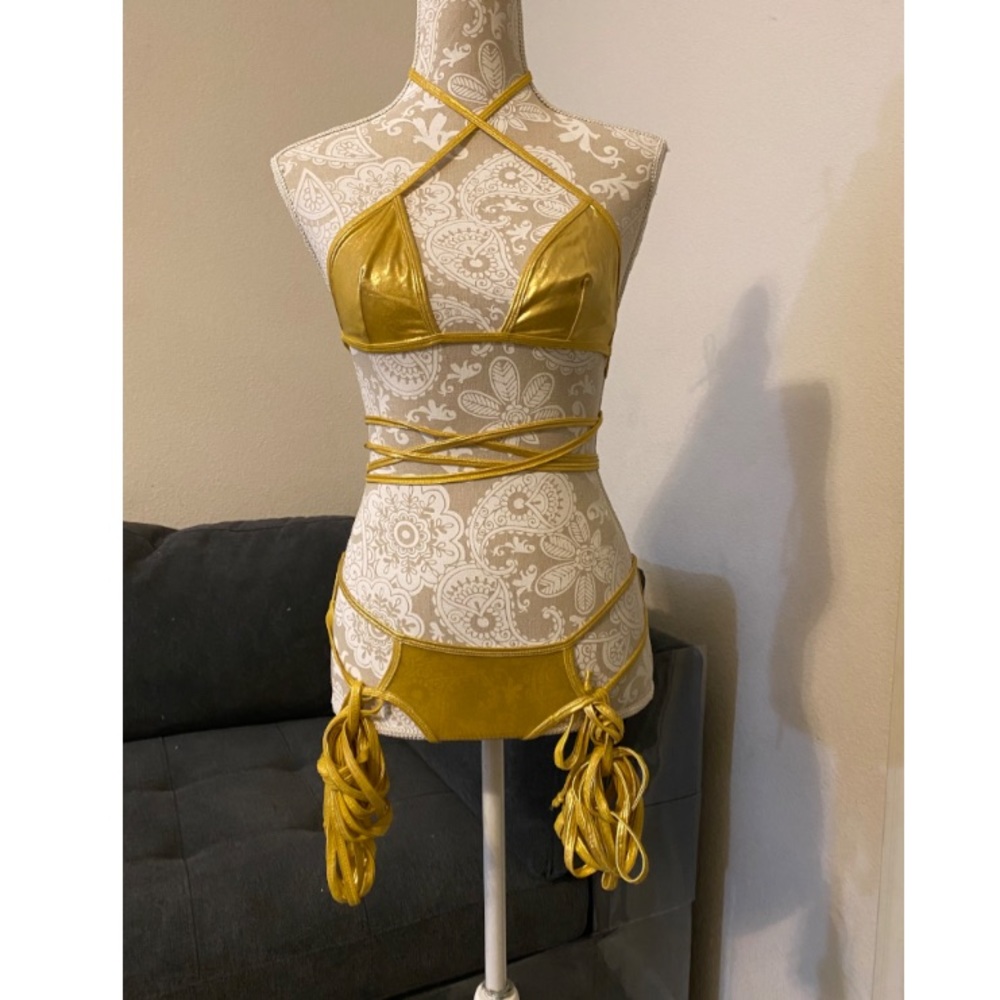 Gold Strap Rave wear